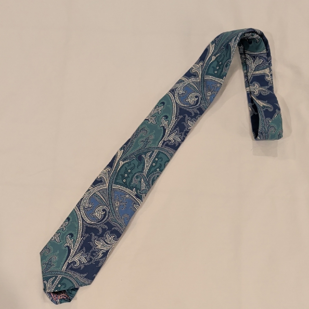 Ted Baker Paisley Tie in Blue and Green